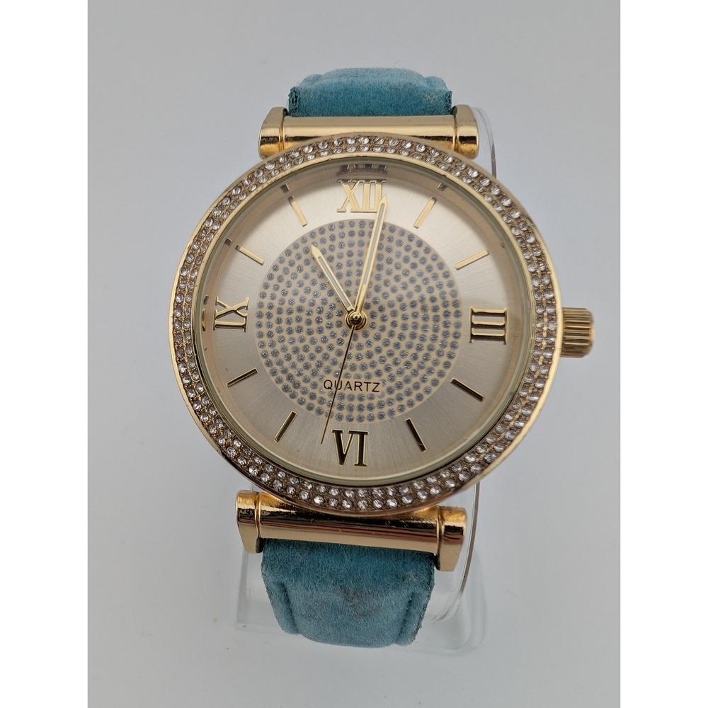 J.C.Penney Watch Women 38mm Case‎ Blue Velvet Band- New Battery